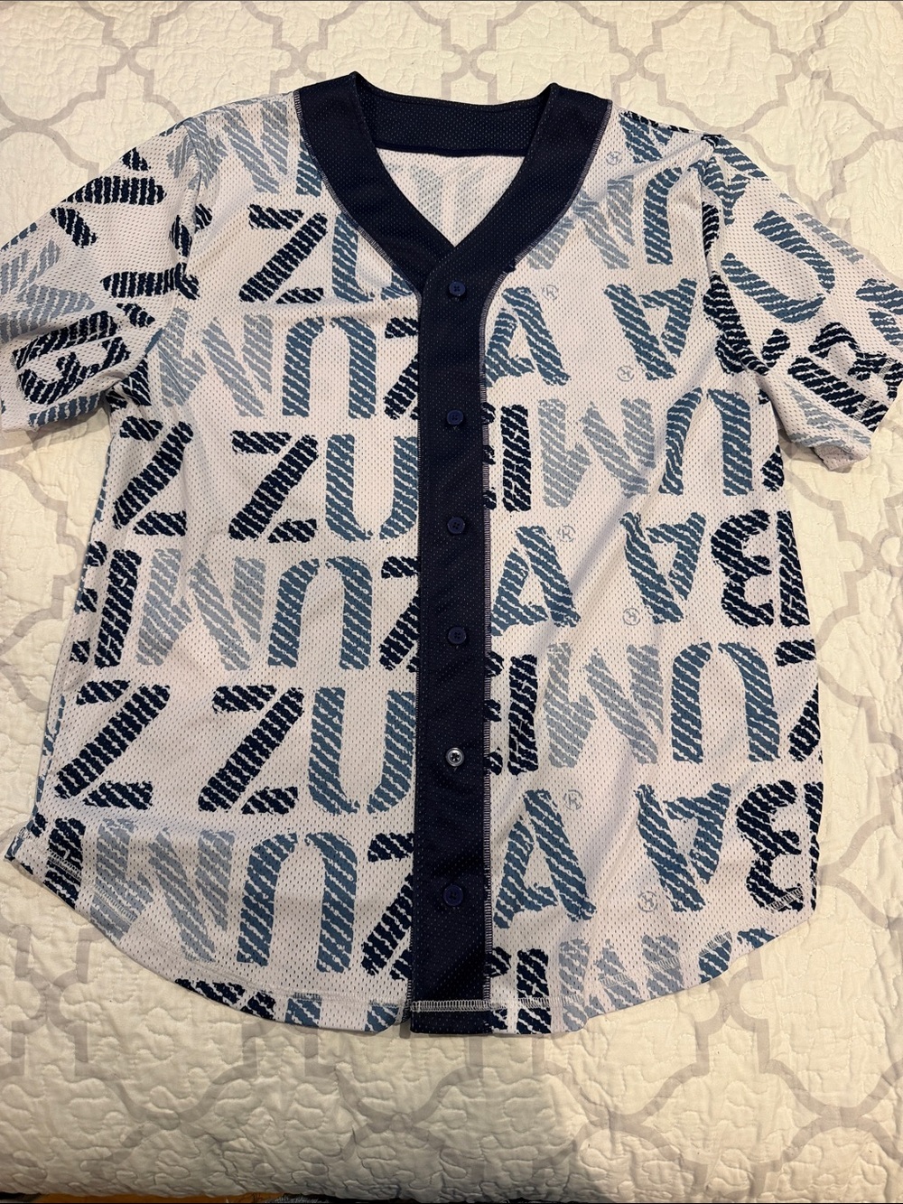 Zumba Wear Blue Jean Baseball Button-Up Jersey